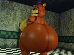 1boy 3d anal animated anus ass balls big_ass big_moobs busty_male chubby disembodied_penis five_nights_at_freddy's five_nights_at_freddy's_2 furry gay hot_dogging male male_only male_paizuri moobs muitetul nipples no_sound paizuri penis puffy_anus shaking_ass solo tagme toy_freddy_(fnaf) video