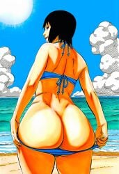 1girls ai_generated anus ass ass_bigger_than_head ass_focus bangs bare_ass bare_thighs beach big_ass bikini black_hair blush blush_lines breasts feet_out_of_frame female female_only from_behind grin highres indoors light-skinned_female light_skin lipstick long_hair looking_at_viewer looking_back looking_back_at_viewer makeup manga_style masashi_kishimoto_style medium_breasts mooning mr._elmo naruto naruto:_road_to_ninja naruto_(classic) naruto_(series) naruto_shippuden naughty_face nude outdoors paipan pale-skinned_female petite pinup presenting presenting_ass pulled_by_self pussy seaside shizune shizune_(naruto:_road_to_ninja) shoulder_length_hair shy sideboob simple_background smile solo solo_focus swimsuit thighs undressing viewed_from_behind