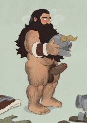 1boy 2_horns 5_fingers 5_toes arm_hair arousal aroused aroused_male ass_hair averting_eyes balls ballsack bara barazoku bare_ass barefoot beard beard_over_mouth belly big_balls big_penis blush bottomless cock commentary completely_nude daddy dangling_testicles discarded_clothing dungeon_meshi dwarf english_commentary erection facial_hair fake_horns feet foot_hair foreskin full_beard gut hairy hairy_feet hairy_hands hairy_male hand_hair helmet highres hirsute holding holding_unworn_helmet horned_helmet horns horny horny_male leg_hair long_beard long_hair lovkuma lovmykuma male male_focus male_only male_pubic_hair mature muscle musclegut muscles muscular muscular_male mustache navel_hair nude penis pubic_hair sagging_balls saggy_balls senshi_(dungeon_meshi) solo testicles thighs unworn_clothes unworn_headwear unworn_helmet variant_set veins very_long_beard