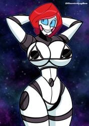 atomickingboo original original_character oc the_space_angels 5n-g31 angela_gears avery_gears 1girls female female_only solo nude nude_female mostly_nude mostly_nude_female bikini micro_bikini bikini_only breasts big_breasts ass big_ass thighs thick_thighs robot robot_girl robot_humanoid red_hair red_hair_female red-haired_female redhead redhead_female redheaded_female robot_joints blush blushing blushing_female blush_stickers blushed_face blush_face screw_belly_button blue_eyes blue_eyes_female blue-eyed_female blue_iris machine machine_girl hands_behind_back star starry_sky stars star_(sky) 2d 2d_(artwork) 2d_artwork digital_media_(artwork) artist_name 2026 alternate_version_available