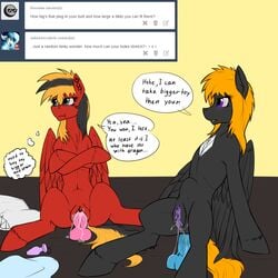 2015 :c anal anal_masturbation anal_sex black_fur blonde_hair blue_eyes clitoris dildo duo english_text equine fan_character female feral fetlocks friendship_is_magic fur hair heartgear_(oc) mammal masturbation multicolored_hair my_little_pony navel nude pegasus penetration pillow pouting purple_eyes purple_pussy pussy pussy_juice red_fur sex_toy stomach_bulge text toying_self twotail813 twotail_(oc) vaginal_masturbation vaginal_penetration wings