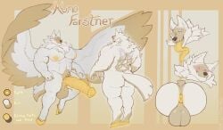 abs ambiguous_species animal_genitalia animal_penis anthro anus back_tattoo back_wings backsack balls barazoku big_balls big_muscles big_pecs big_penis blush butt chest_tuft english_text equine_genitalia equine_penis front_view genitals hi_res hooves huge_balls huge_penis long_tongue male medial_ring model_sheet muscular muscular_male nipples occult_symbol pecs penis pentagram pentagram_tattoo pubes rear_view saggy_balls smile solo symbol tail tattoo text tilionmaia tongue tongue_out tuft vein veiny_penis wings