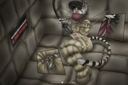 anthro bdsm black_hair bondage bound electronics felid fur gag glue hair hi_res lock machine male male_only mammal milking_machine monitor otn_gag padded_room padlock pantherine penile penis_milking penis_milking_machine restraints scared sleepsack solo solo_male straitjacket straitsack striped_body striped_fur stripes tiger vaurien zerofenrir