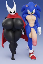 ai-created ai_art ai_generated crossover hollow_knight hornet_(hollow_knight) sonic_(series) sonic_the_hedgehog sonic_the_hedgehog_(series)