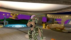 vrchat female female_only anthro snake big_breasts big_ass sweat posing mirror original_character