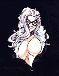 1girls 2026 alluring big_breasts black_background black_cat_(marvel) blue_eyes bodysuit breasts bursting_breasts bust_portrait choker cleavage collar domino_mask enticing eyemask felicia_hardy female huge_breasts large_breasts light-skinned_female light_skin looking_at_viewer marvel marvel_comics mask masked masked_female massive_breasts nico_artooo red_lipstick seducing skin_tight smile smiling smiling_at_viewer spider-man_(series) superheroine teasing teasing_viewer temptation tempting tempting_viewer thick_breasts tight_clothes tight_clothing unzipped unzipped_bodysuit voluptuous voluptuous_female white_fur white_hair zipper zipper_down zipper_pull_tab