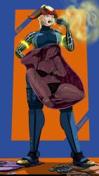 bel_(beltorchika12) belch belching beltorchika12 blonde_female blonde_hair blue_bodysuit blue_eyes bodysuit burping female female_only female_pred female_prey headgear internal_view lingerie naomi_(naomiluvsu) post-nut_clarity regret regretful_prey saintshevron same_size_vore sequence vore vore_belly willing_pred