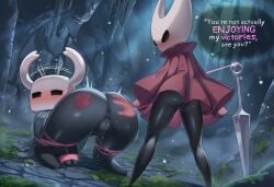 2girls ai_generated all_fours anus aroused_female ass big_ass big_butt blush bondage bottom_heavy bound_ankles bound_wrists butt defeated dialogue dominant_female english english_text female female/female female_dominated female_domination female_on_female female_pervert female_with_female femdom femsub full-face_blush hollow_knight hornet_(hollow_knight) horny horny_female huge_ass huge_butt incest large_ass large_butt looking_back looking_down loving_it masochism masochist naughty_face nokani punishment pussy_juice pussy_juice_drip red_butt restrained self_upload shortstack sisters small spanked spanked_butt speech_bubble standing sticking_ass_out submissive_female surprised text the_knight_(hollow_knight) thick_thighs thread tied_up trembling turning_head yuri