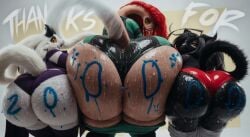 ai_generated ass ass_focus big_ass bottom_heavy elyssa_(trinity-fate62) fate_(trinity-fate62) female female_only furry furry_only kureka_(trinity-fate62) multiple_girls sweaty_ass trio trio_female
