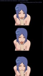 akatsuki akatsuki_(naruto) angel blue_hair breasts cute dark fellatio female flower hair highres human konan lips male naruto oral orange_eyes penis piercing short_hair straight straight_hair uncensored uzumaki_naruto