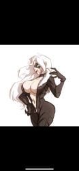 bigdad black_cat_(marvel) felicia_hardy marvel marvel_comics seductive_look spider-man_(series) zipper_down