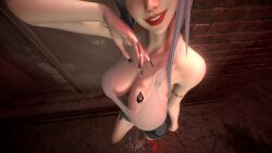 1girls 3d 4k anime_character anime_girl areolae big_breasts breasts breasts_bigger_than_head chromatic_aberration crashbanditkut cyberpunk cyberpunk:_edgerunners cyberpunk_2077 eyelashes eyeshadow female female_focus full_body hair hi_res high_resolution highres light-skinned_female light_skin lips lipstick long_eyelashes long_nails looking_at_viewer lucyna_kushinada makeup medium_hair nail_polish nails naughty outside prostitution qos qos_tattoo queen_of_spades queen_of_spades_symbol queen_of_spades_tattoo red_lipstick shirt shorts solo spade_tattoo street tattoo tattoos virt-a-mate virtamate white_eyes white_hair