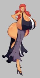 1girls 2d baccarat_(one_piece) big_breasts blush breasts breasts_bigger_than_head bursting_breasts female female_only gold_jewelry huge_breasts long_hair massive_breasts necklace one_piece piratebay red_hair revealing_clothes