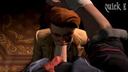 3d animated bioshock bioshock_infinite booker_dewitt clothing deepthroat fellatio ginger handjob kneeling milf oral orange_hair quick_e rosalind_lutece source_filmmaker tagme throat_fuck