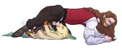 2017 aromanticprince awkward_pose beard clothed clothed_human clothed_male clothing duo eeveelution facial_hair fellatio female feral feral_penetrated generation_4_pokemon hair human human_on_feral human_penetrating human_penetrating_feral interspecies leafeon long_hair male male/female mammal nintendo oral penetration penile penis pokemon pokemon_(species) pokephilia sex smug_face zoophilia