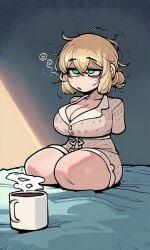 amputee armless bed blonde_hair cute green_eyes legless limbless pajamas quadruple_amputee sexy