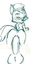 anal anal_sex animated anthro canine cum eyewear female fox glasses hat line_art lt._fox_vixen mammal military_uniform monochrome penetration r!p sketch squirrel_and_hedgehog uniform