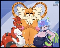 2025 absurd_res amber_eyes animal_humanoid anthro areola ass bandai_namco belly big_belly big_breasts big_butt black_body black_eyes black_sclera blazkenzxy bottom_heavy breasts closed_eyes clothed clothing cnidarian cnidarian_humanoid digimon digimon_(species) digital_drawing_(artwork) digital_media_(artwork) domestic_cat fangs felid feline felis female fur group guilmon head_wings hi_res huge_belly huge_breasts huge_butt humanoid humanoid_pointy_ears jellyfish jellyfish_humanoid jellymon looking_at_viewer maine_coon mammal mane marine marine_humanoid markings medusozoan medusozoan_humanoid meicrackmon meicrackmon_(original) meicrackmon_normal_mode multicolored_body multicolored_fur neck_tuft nipples nude open_mouth orange_body orange_fur pink_body pink_nipples pink_skin pointy_ears pregnant pregnant_anthro pregnant_female pregnant_humanoid pseudo_hair red_body scalie short_stack signature simple_background skinsuit smile smiling_at_viewer tan_body tan_fur teeth tentacle tentacle_hair thick_thighs tight_clothing tongue tongue_out trio tuft unusual_wing_placement white_body wide_hips wings