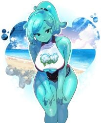 aqua_hair ass barely_clothed barely_covered big_breasts big_butt big_thighs black_eyes blue_body blue_hair boobs_bigger_than_head breasts breasts_bigger_than_head bubble ella_slurp epic_games female fortnite fortnite:_battle_royale from_front_position glistening glistening_body goo_creature goo_hair green_body green_hair hair hi_res holding_object hourglass_figure hourglass_figured_female huge_ass huge_breasts huge_butt huge_nipples huge_thighs human humanoid monster_girl nipples noseless on_bottom one-piece_swimsuit ponytail pseudo_hair pussy seductive seductive_body seductive_eyes seductive_female seductive_look seductive_mouth seductive_pose seductive_smile seven_ silvermaster67 skin_tight skintight skintight_bodysuit skintight_clothes skintight_clothing skintight_suit slime_girl slime_hair slurp_(fortnite) slurp_co. slurp_juice small_eyebrows swimsuit swimwear teal_body teal_hair thick thick_ass thick_butt thick_hips thick_legs thick_lips thick_thighs tied_hair tight_clothes tight_clothing tight_dress tight_fit tight_pants tits_bigger_than_head tits_out translucent translucent_body