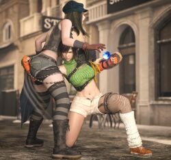 2girls 3d catfight cuntbusting female fight fighting final_fantasy final_fantasy_vii gcb kyrie_canaan realistic ryona tagme thick_thighs tomboy wrestling yuffie_kisaragi