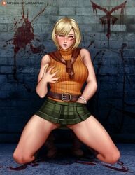 1girls areolae arimatang ashley_graham ashley_graham_(brooke_elizabeth_mathieson) ass_visible_through_thighs big_breasts big_nipples big_thighs blonde_hair boots breasts breasts_out bush busty_female capcom curvaceous curvy curvy_female curvy_figure female female_focus female_only going_commando grabbing grabbing_breasts grabbing_own_breast groping groping_breasts hairy_pussy hourglass_figure huge_thighs kneeling large_breasts light-skinned_female light_skin masturbating masturbation medium_breasts miniskirt nail_polish naked naked_female nipples nude nude_female perky_breasts perky_nipples pubes pubic_hair pussy resident_evil resident_evil_4 shirt_lift skirt smile solo tagme thick_legs thick_thighs thunder_thighs thunderthighs tits_out undressing vagina wide_hips wide_thighs