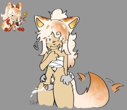 2025 alternate_species anonymous_character anthro bodily_fluids canid canine cookie_(cookie_run) cookie_run cookie_run_kingdom cum cuntboy devsisters digital_media_(artwork) ejaculation faceless_character faceless_male fiddlefingers69 food food_creature fox furrification genital_fluids genitals hands_on_hips heart_eyes heart_symbol intersex intersex/male male mammal manju_cookie penis pubes pussy sex tail tail_motion tailwag thigh_sex trans_(lore) trans_man_(lore) vulva