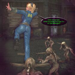 3d ass congolike fallout female human juliet_starling lollipop_chainsaw pip-boy vault_84 vault_suit