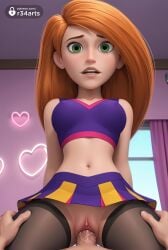1boy 1boy1girl 1girls ai_generated black_thighhighs breasts cheerleader cowgirl_position cowgirl_position crop_top disney disney_channel green_eyes heart hi_res indoors kim_possible kimberly_ann_possible lips long_hair looking_at_viewer medium_breasts midriff navel no_panties orange_hair parted_lips penis pov pussy r34arts red_hair sex skirt solo_focus straddling straight thighhighs uncensored vaginal_penetration vaginal_penetration vaginal_sex window