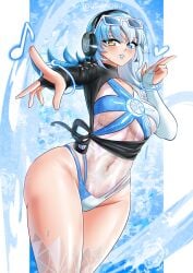 big_ass female female_only katoushinobu luna_snow luna_snow_(cool_summer) luna_snow_(marvel_rivals) marvel marvel_comics marvel_rivals thick_thighs wink