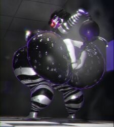 1girls 3d 3d_(artwork) alternate_version_available anal_beads anal_fluids anus anus_spread ass black_body black_hair breasts donut_anus female five_nights_at_freddy's five_nights_at_freddy's_2 fnaf hips huge_ass huge_thighs hyper_ass marionette_(fnaf) outie_anus pulling_anal_beads puppet_(fnaf) puppet_(thepuppetlover) qzk_forte solo stripes surprised_expression sweat sweaty tagme thick_thighs wet white_face