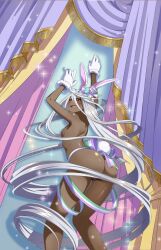 artist_request ass bunny_ears dark-skinned_female dark_skin doppel_(monster_musume) doppelganger easter female monster_musume_fantastic_life monster_musume_no_iru_nichijou tagme topless topless_female white_hair