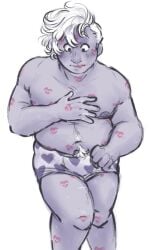 2025 boxers chubby_male dad_bod dark_skin date_everything digital_drawing_(artwork) happy_trail kiss_mark male mateo_manta_(date_everything) solo surprised_expression white_background