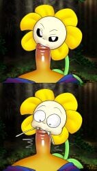 1ambiguous 1boy 2d absurd_res alternate_version_available ambiguous_gender asriel_dreemurr bedroom_eyes best_friends big_eyes blowjob blowjob_face blowjob_only cheek_bulge clothed_male clothes_lift cum cum_drip cum_in_mouth cum_inside cum_splatter cum_spurt cumshot edit fellatio filler_shmazman flora_fauna flower flowers flowey_the_flower frisk frisk_(undertale) hi_res highres human human_on_plantie humanoid_genitalia humanoid_penis interspecies lying_on_back male male_pov no_pants oral penis plant plantie pov pov_eye_contact saliva_on_face semen semen_in_mouth sex shirt shirt_lift shirt_only shocked shocked_expression shocked_eyes sucking_penis surprised surprised_expression tagme undertale undertale_(series) yellow_body yellow_skin