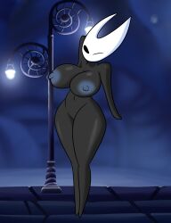 1girls areolae artlaccer_(artist) barefoot big_breasts breasts completely_nude completely_nude_female female female_only full_body hollow_knight hornet_(hollow_knight) looking_at_viewer naked naked_female nipples no_artist_signature no_feet no_hands nude nude_female one_eye_closed solid_eyes solo solo_female standing wink