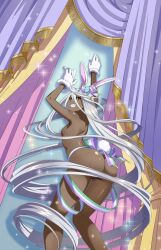 artist_request ass bunny_ears dark-skinned_female dark_skin doppel_(monster_musume) doppelganger easter female monster_musume_fantastic_life monster_musume_no_iru_nichijou tagme topless topless_female white_hair