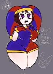 +female baddie belly breasts breasts_out choker curvy_figure female glitch_productions jester_girl middle_finger nude_female pomni_(the_amazing_digital_circus) the_amazing_digital_circus thick_thighs thighs voluptuous_female