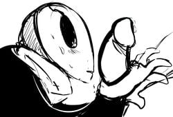 faceless_male gaster handjob humor male male_only monochrome monster penis undertale video_games