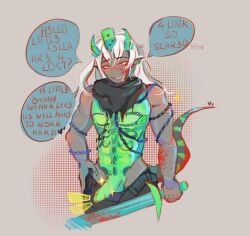 1boy 1x1x1x1_(forsaken) betrayed_1x1x1x1 blood chains english_text forsaken_(roblox) grey_background male nipples notnever pants penis penis_out roblox roblox_game robloxian scarf self_upload speech_bubble sword tagme text white_hair zipper_mouth