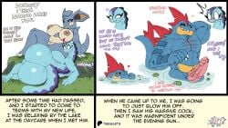 absurd_res anthro ass backstory big_breasts big_butt big_muscles big_penis breasts dialogue female feraligatr generation_1_pokemon generation_2_pokemon genitals grass group heart_symbol hi_res lily_(tibbs) lily_pad lolong_(tibbs) lying male mostly_submerged muscles muscular nidoqueen nintendo nude on_back on_side partially_submerged patreon patreon_logo penis plant pokemon pokemon_(species) purple_text quagsire red_text text tibbs trio water