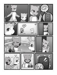 anthro bath bathroom brother brother_and_sister bubble collar comic crying darkmirage door doorknob dragonair dragonchu dragonchu_(character) enema female frustration fur furry greyscale hybrid male mammal mew monochrome multiple_tails nintendo nude open_mouth original_character panic pikachu pokemon pokemon_(species) question rodent shower sibling sis's_gamble sis_(fyoshi) sister straight_hair tears text video_games water