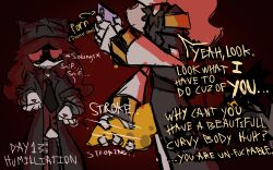 body_shaming crying disassembly_drone emotional_damage english_text glitch_productions humiliated humiliation insecure jerkingoff murder_drones n_(murder_drones) nulogonepostal oc robot robot_boy sobbing tentacle_penis white_body worker_drone