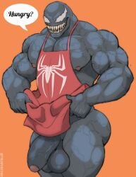2025 absurd_res alien alien_humanoid apron apron_lift apron_only areola ass balls bara biceps big_balls big_muscles big_penis claws clothed clothing clothing_lift deltoids dialogue english_text erection foreskin genitals glans hi_res huge_balls huge_cock huge_muscles humanoid humanoid_genitalia humanoid_penis inviting looking_at_viewer male marvel muscles muscular muscular_humanoid muscular_male nipples not_furry orange_background pecs penis presenting presenting_penis quads saggy_balls sharp_teeth simple_background smile solo standing symbiote talking_to_viewer teeth text thick_arms thick_penis thick_thighs triceps tylerstark uncircumcised unretracted_foreskin vein veiny_muscles veiny_penis venom_(marvel) yaoi