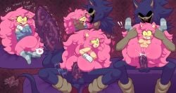 ass balls breasts couple cum cum_in_ass cum_inside dark_blue_fur dark_blue_hair dick eimy_(rabbitseasonart) erect_penis erection female kissing kissing long_hair male nipples no_bra no_panties no_source nude nude_female penis pink_fur pink_hair pulsating_cock pussy pussy_juice sex sonic.exe_(series) sonic.ribs stuffybunny_(artist) text tongue tongue_kiss tongue_out wet wet_pussy