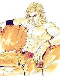 1boy bishonen dio_brando handsome jojo's_bizarre_adventure male pretty_boy safe shirtless shirtless_male vampire