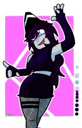 1:1 1girls big_breasts black_clothing black_hair breasts clothed crop_top female fishnets oc original_character reser roblox roblox_avatar robloxian sfw simple_shading tagme white_skin