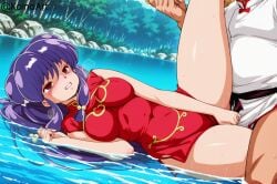 ai_generated breasts chinese_clothes chinese_dress clenched_teeth dirty_old_man female highres huge_breasts koinaart legs_up male missionary missionary_position old_male patreon pelvic_curtain perky_breasts ranma_1/2 sex shampoo_(ranma_1/2) slutty_face spread_legs stable_diffusion thick_ass thick_thighs