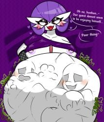 1girls belly belly_bulge big_belly big_belly_bulge big_breasts blush breasts deliparandor exposed_boobs exposed_breasts face_imprint female female_pred female_prey fishnet_armwear fishnets gardevoir generation_3_pokemon hand_imprint male male_prey multiple_prey nintendo nipple_piercing nipples oral_vore pokemon pokemon_(species) purple_hair purple_hair_female soft_vore squirming squirming_gut struggling struggling_prey vore vore_belly