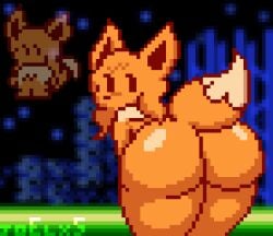 ass ass_focus bubble_butt eevee eeveefriend_(marios_madness) friday_night_funkin friday_night_funkin_mod girlfriend_(friday_night_funkin) hi_res highres joelbrunox5 marios_madness pixel_(artwork) pixel_art thick_ass thick_thighs twitter_username