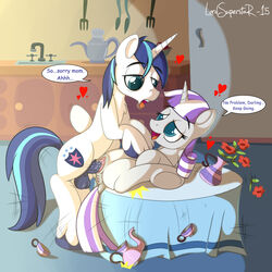 ... 2015 anus blue_eyes blue_hair comic_sans dialogue duo english_text equine female feral flower friendship_is_magic fur grey_fur hair heart horn horse inside kitchen lord_superstar lying male mammal multicolored_hair my_little_pony on_back on_table open_mouth penetration plant pony purple_hair pussy pussy_juice sex shining_armor_(mlp) smile straight table table_lotus_position text twilight_velvet_(mlp) two_tone_hair vaginal_penetration vase white_fur white_hair white_sclera