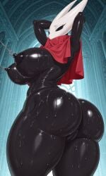 1girls ai_generated anus ass big_breasts breasts erect_nipples female hands_behind_head hollow_knight hornet_(hollow_knight) nipples no_bra no_panties nude pussy roger1011 solo sweaty team_cherry thighs